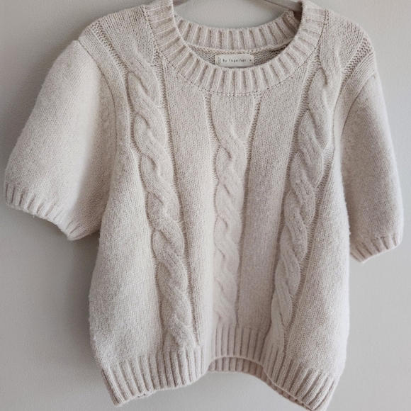BY TOGETHER Cozy Cream Cable Knit Sweater - Picture 1 of 3
